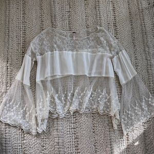 Sheer embroidered top